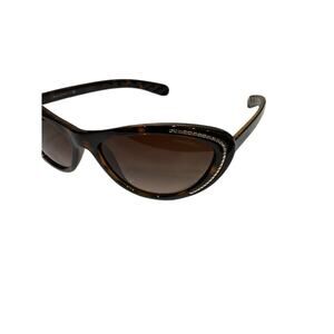 Chanel 6039 Cat Eye Chain Sunglasses Brown Tortoiseshell CC Logo 2012 Case COA